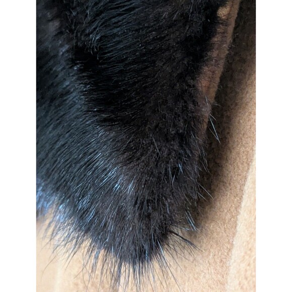 VTG 50s Chinese Cashmere Long Coat Fur Collar Womens XL Carmel Brown USA Made - Picture 7 of 14